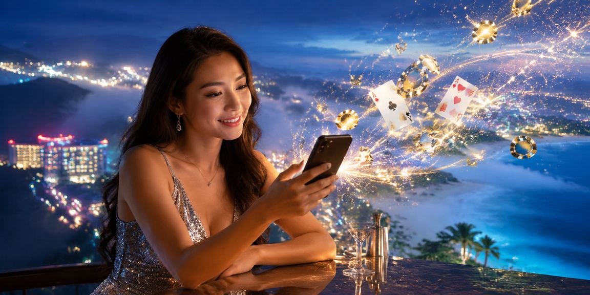 Rummy and slots gaming atmosphere at Genting Highlands with a Malay aesthetic